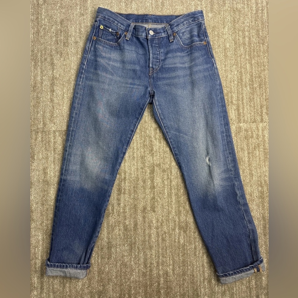 Levi’s 501 women’s straight leg‎ button fly blue denim jeans W25 L30 (2.3)